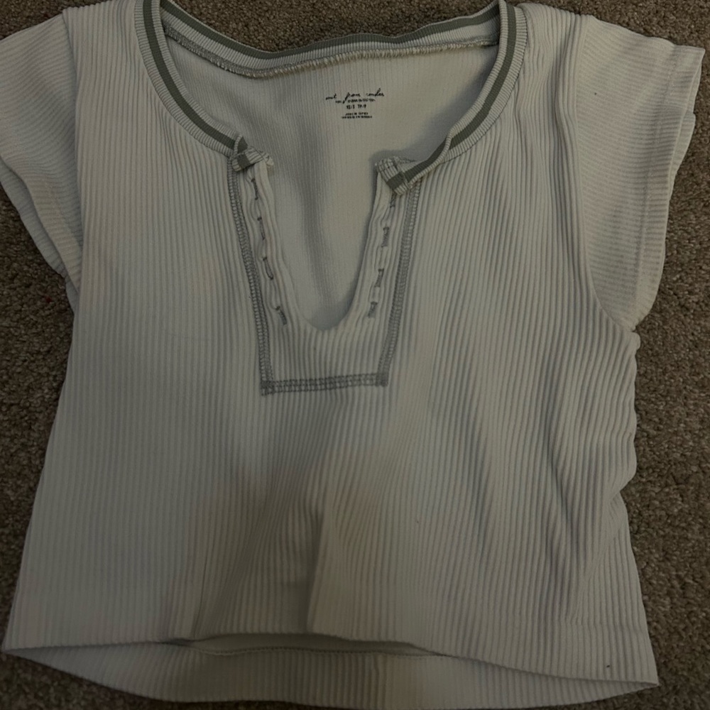 Urban Outfitters Ribbed White Crop Top